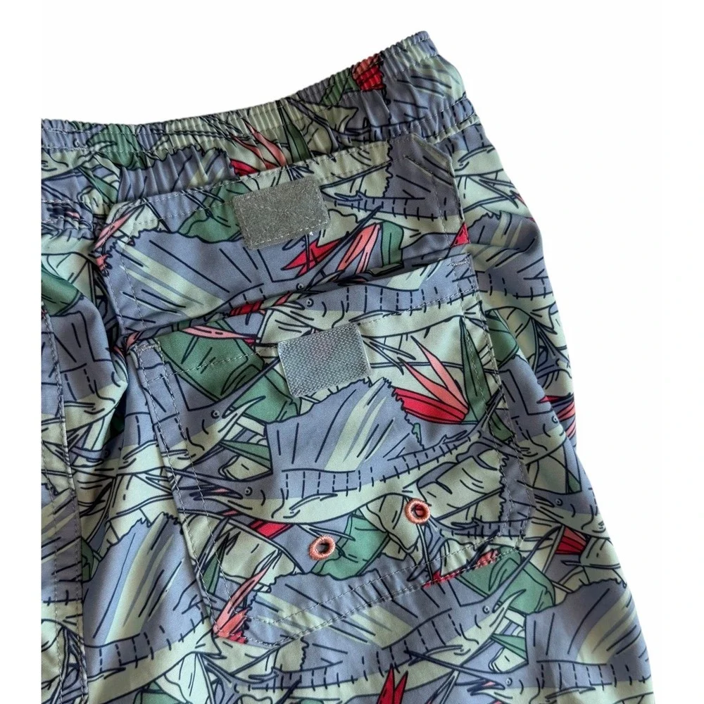 Vineyard Vines Boys Swim Trunks Board Short Sailfish Allover Print Medium 10/12